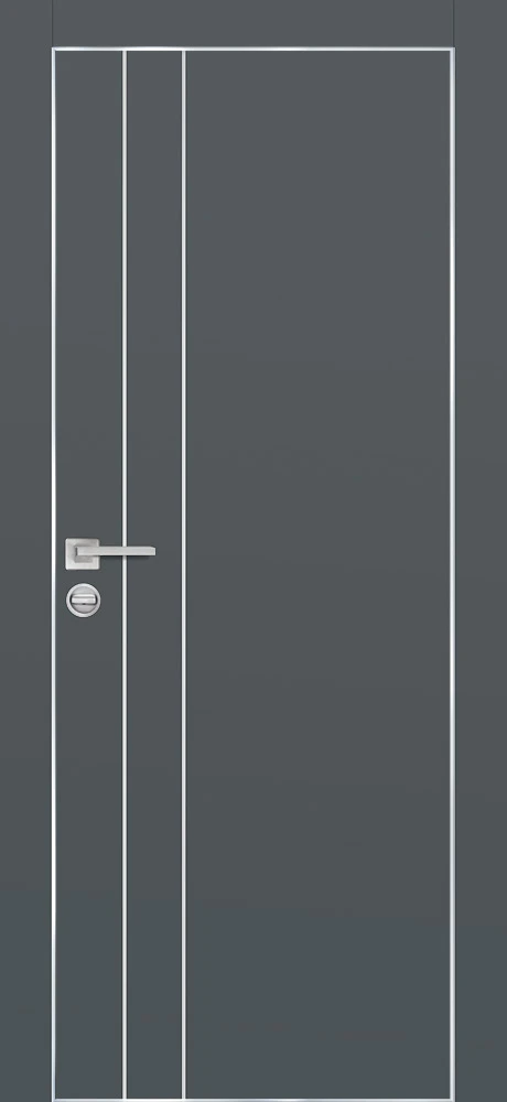 Фото Межкомнатная дверь PX-14  AL кромка с 4-х ст. Графит матовый