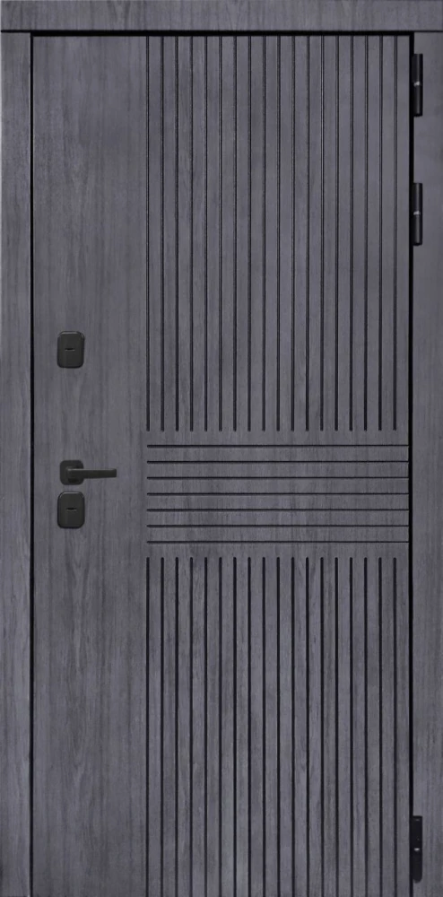 Входная дверь ДвериПРО Берген СБ-1 (лак. белое, 16мм, Беленый дуб) DPRO228110 внешняя сторона