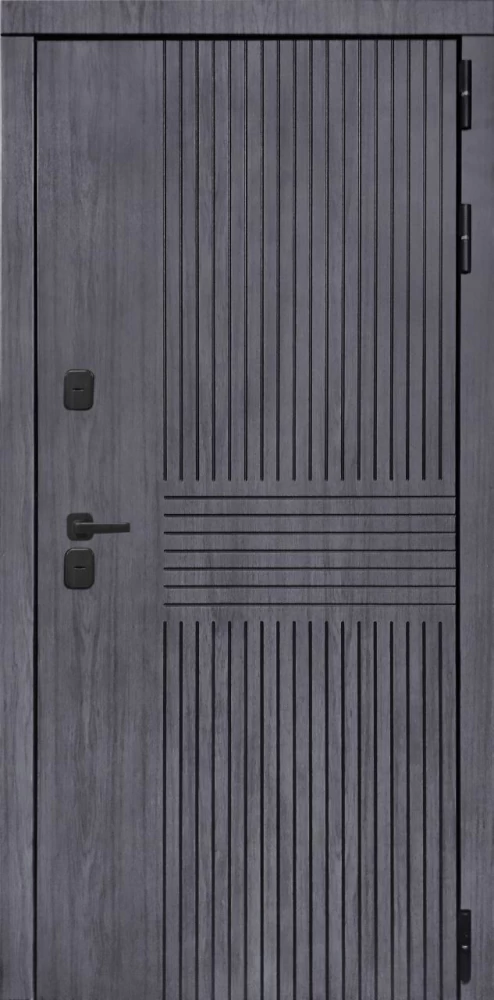 Входная дверь ДвериПРО Берген Без фрезеровки Дуб арктик горизонт DPRO195661 внешняя сторона