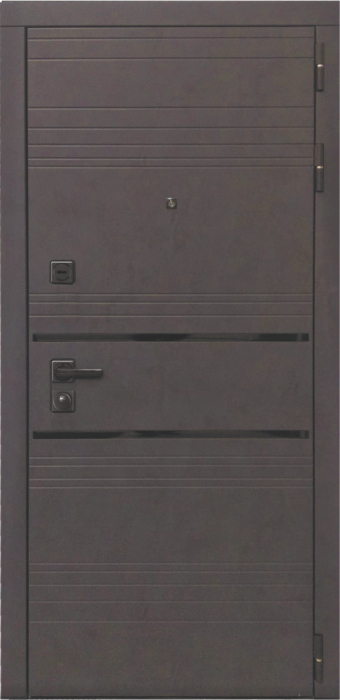 Входная дверь L-43 СБ-1 (лак. белое, 16мм, беленый дуб) внешняя сторона