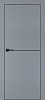 Межкомнатная дверь PX-19 черная кромка с 4-х ст. Серый матовый