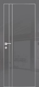 Межкомнатная дверь HGX-20 AL-хром кромка с 4-х ст. Графит глянец