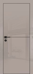 Межкомнатная дверь HGX-19 черная кромка с 4-х ст. Латте глянец