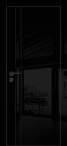Межкомнатная дверь HGX-20 черная кромка с 4-х ст. Чёрный глянец