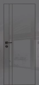 Межкомнатная дверь HGX-20 черная кромка с 4-х ст. Графит глянец