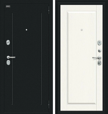 Входная дверь Сьют Kale Букле черное/White Wood BR4550